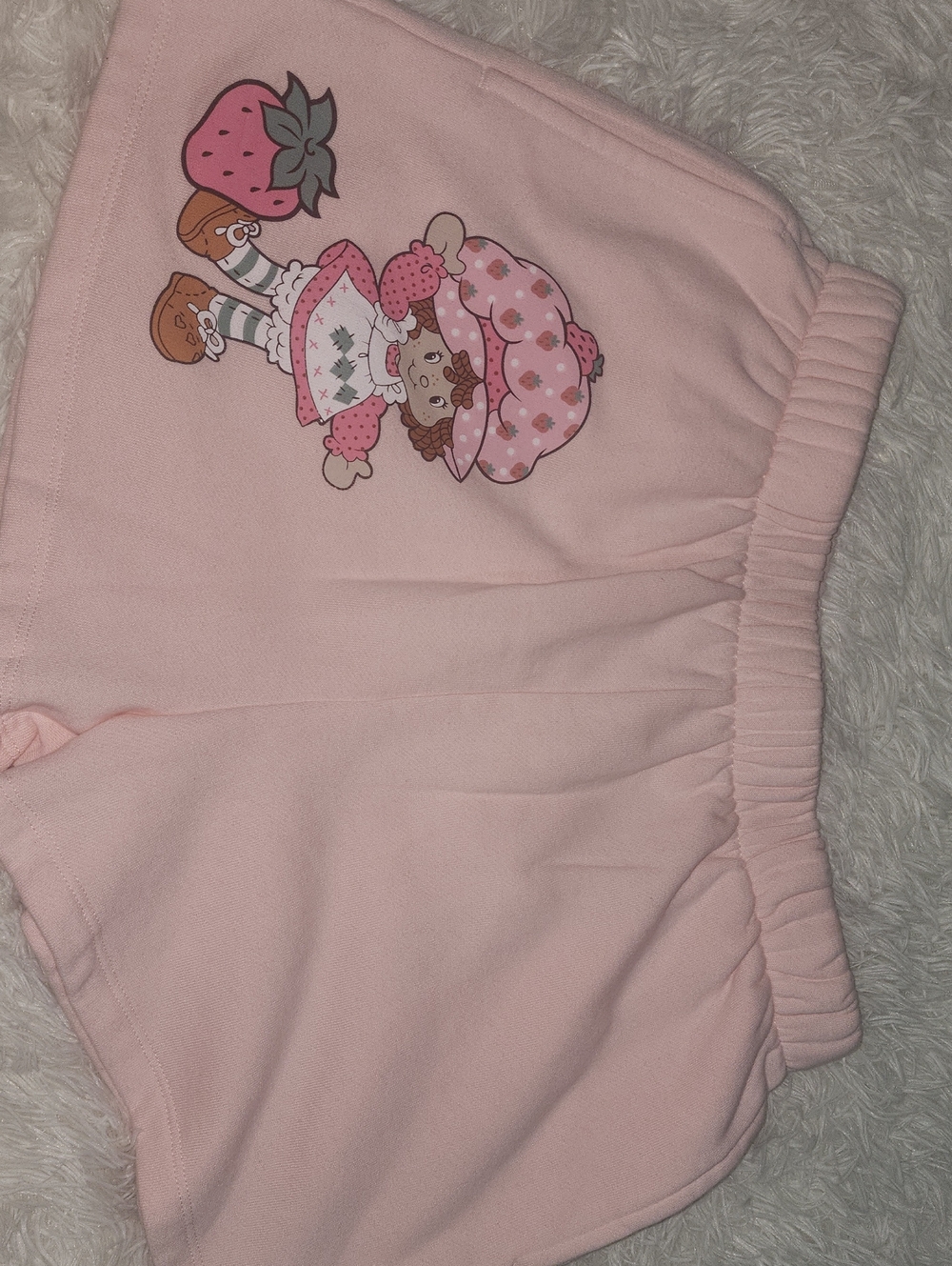Women's Pink Strawberry Graphic Shorts